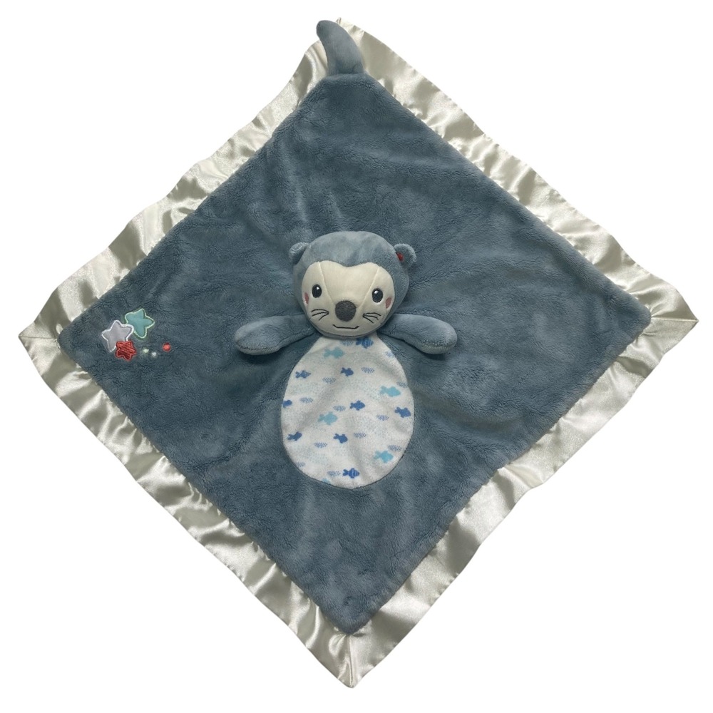 Douglas Baby Indy Otter Lovey 15" Security Blanket Stars Tail Satin #1439